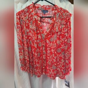 Floral Red Women's Top